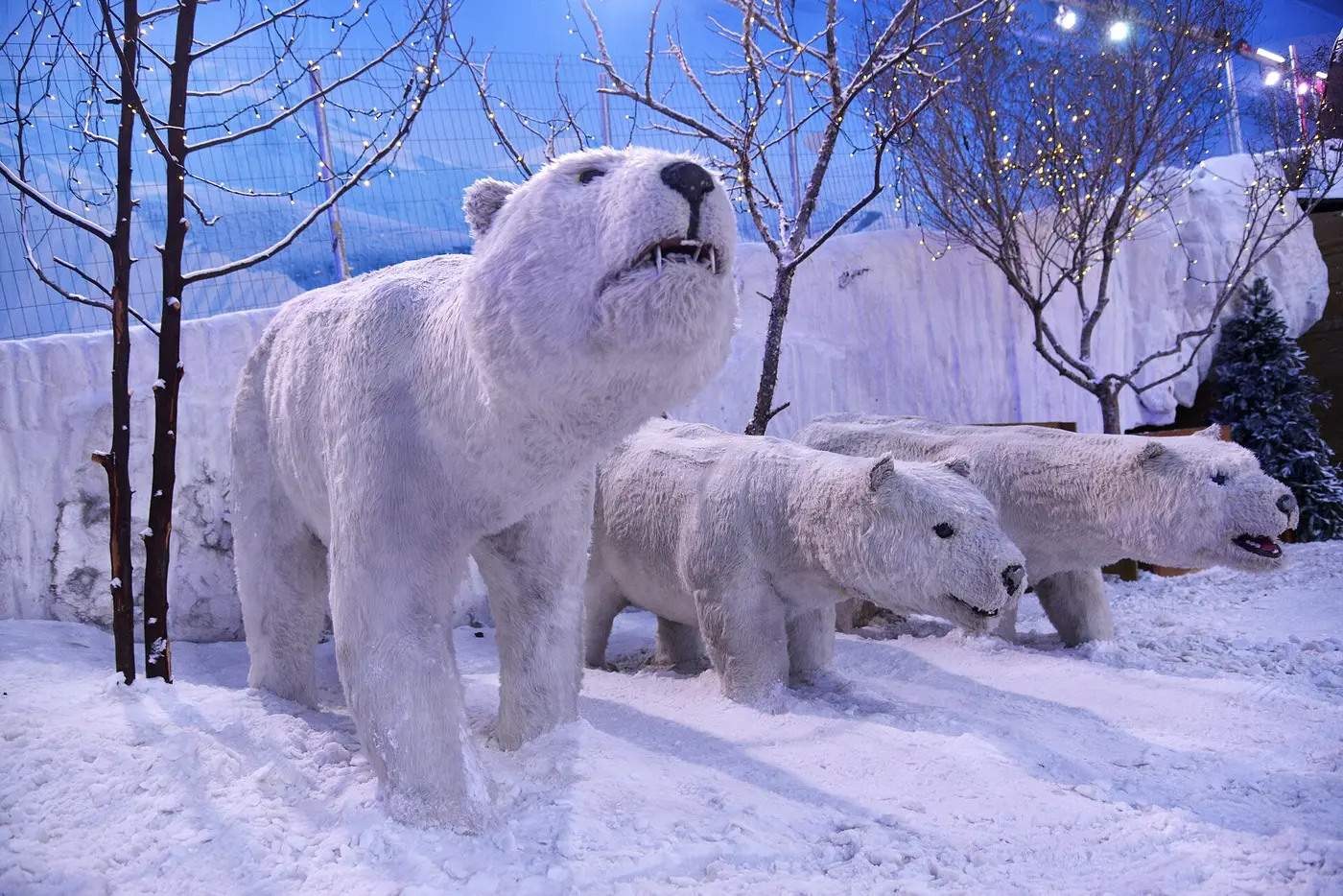 Interior do parque de neve Snowland em Gramado